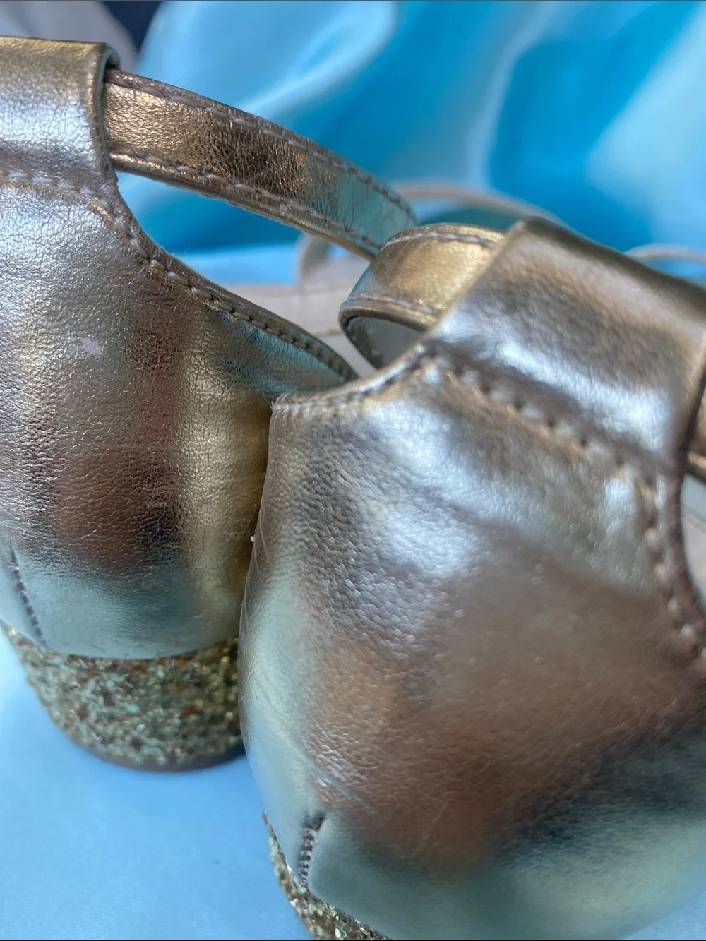 Crewcuts Metallic Gold Ankle-Strap Sandal Style dress shoes